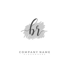 Handwritten initial letter B R BR for identity and logo. Vector logo template with handwriting and signature style.