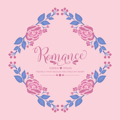 Vintage pattern of leaf and floral frame with seamless style, for romance greeting card template design. Vector