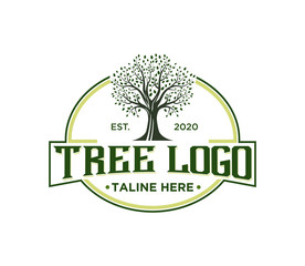 Tree of Life Vintage Logo Design Vector Inspiration