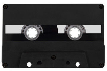 The black compact audio cassette.