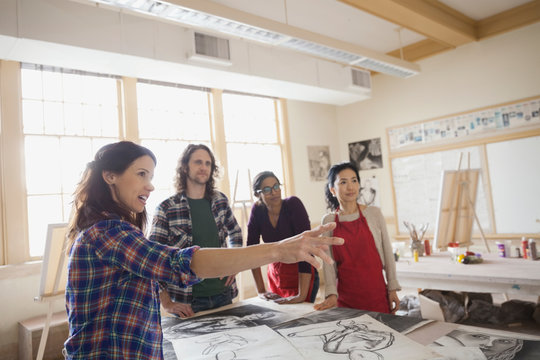 Group During Art Class Critique