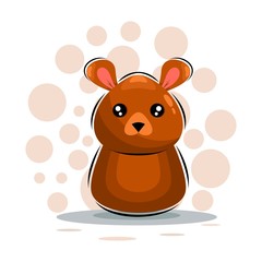brown bear mascot cartoon design vector