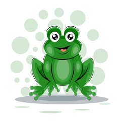 cute frog mascot cartoon design vector