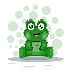 cute frog mascot cartoon design vector