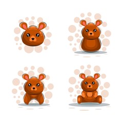 brown bear mascot cartoon design vector collection