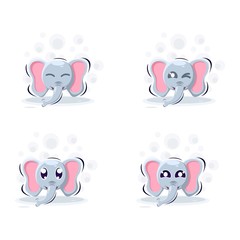 cute baby elephant mascot cartoon design vector