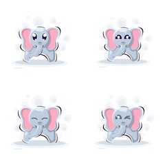 cute baby elephant mascot cartoon design vector