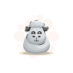 cute sheep mascot cartoon design vector