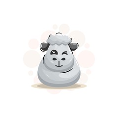 cute sheep mascot cartoon design vector