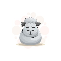 cute sheep mascot cartoon design vector