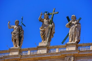 Fototapeta na wymiar Jesus Overlooking Vatican City, Vatican