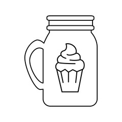 mug with cupcake isolated icon
