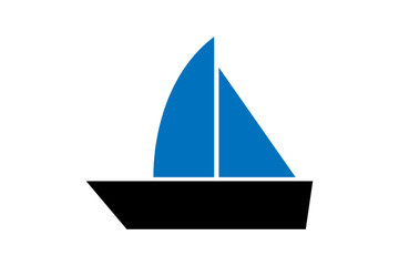 The sailboat icon vector illustration.Sailing ship symbol isolated on white background