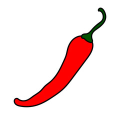 Red hot chili pepper vector illustration.