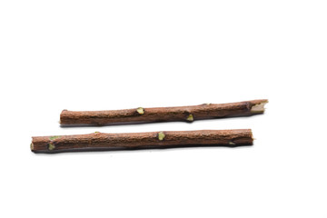 Neem sticks isolated on white background