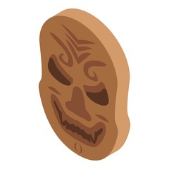 Samurai mask icon. Isometric of samurai mask vector icon for web design isolated on white background