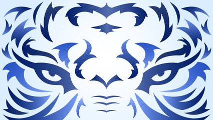 Tiger Eyes Abstract Beast Tatto style tribal vector illustration.