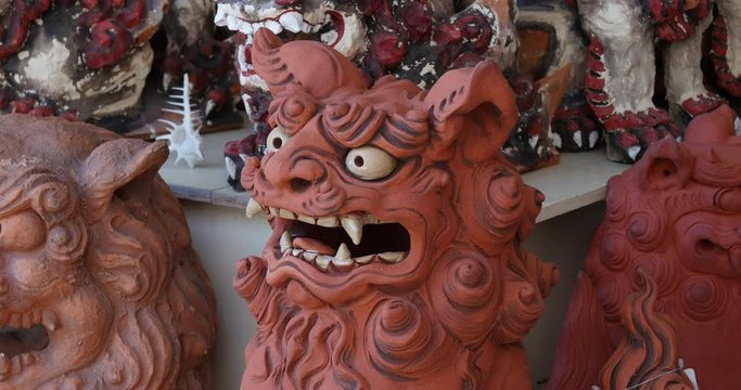 Ceramic Lion Dog Shisa, Pottery Road, Naha Okinawa, Japan. 20-1-20 