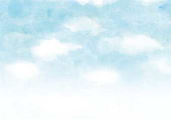 空　水彩イラスト