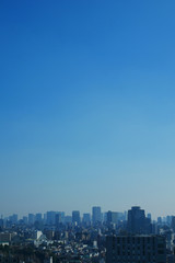 Fototapeta na wymiar 都会のビル群と青空