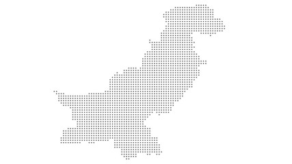 Pakistan map dotted, grey point on white background