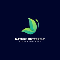 Vector Logo Illustration Nature Butterfly Gradient Colorful