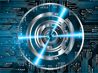 Fototapeta na wymiar Blue eye cyber circuit future technology concept background