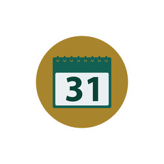 Calendar Icon. Button style vector EPS.