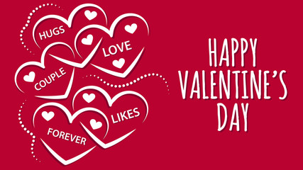 Valentine's day background with typography - Vector Illustration