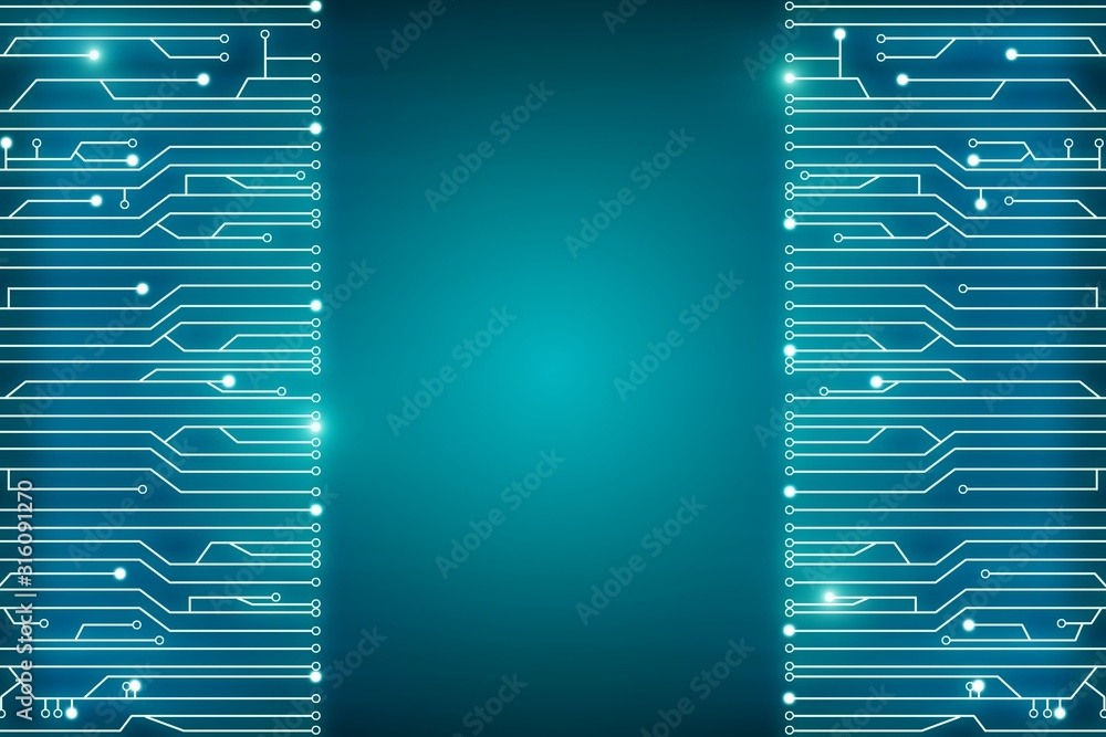 Poster abstract technology background with microcircuit elements. 3d rendering