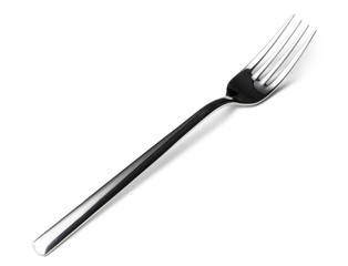 Silver cutlery fork isolated on white background
