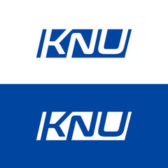 KNU letter logo design vector