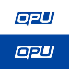 OPU letter logo design vector