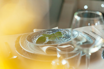 Blurred picture of an elegant table setting