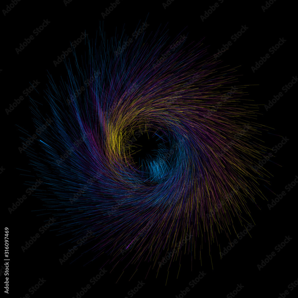 Poster colorful lines composed of spiral abstract pattern background.