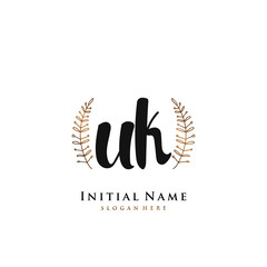 UK Initial handwriting logo vector	