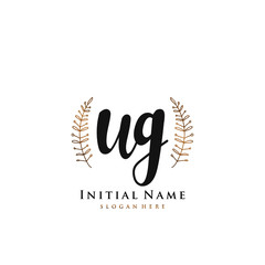 WG Initial handwriting logo vector	