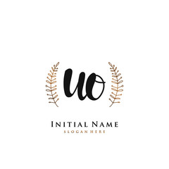 Fototapeta premium WO Initial handwriting logo vector 