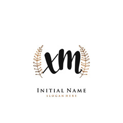 XM Initial handwriting logo vector	