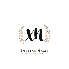 XN Initial handwriting logo vector	
