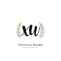 XW Initial handwriting logo vector	