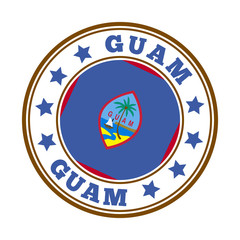 Guam sign with the flag of Guam. Vector illustration of the island's emblem.