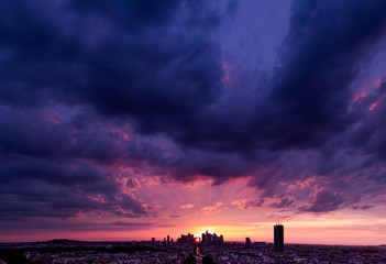 Fototapeta na wymiar Amazing Sunset Over Paris, France