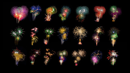 colorful fireworks on black background