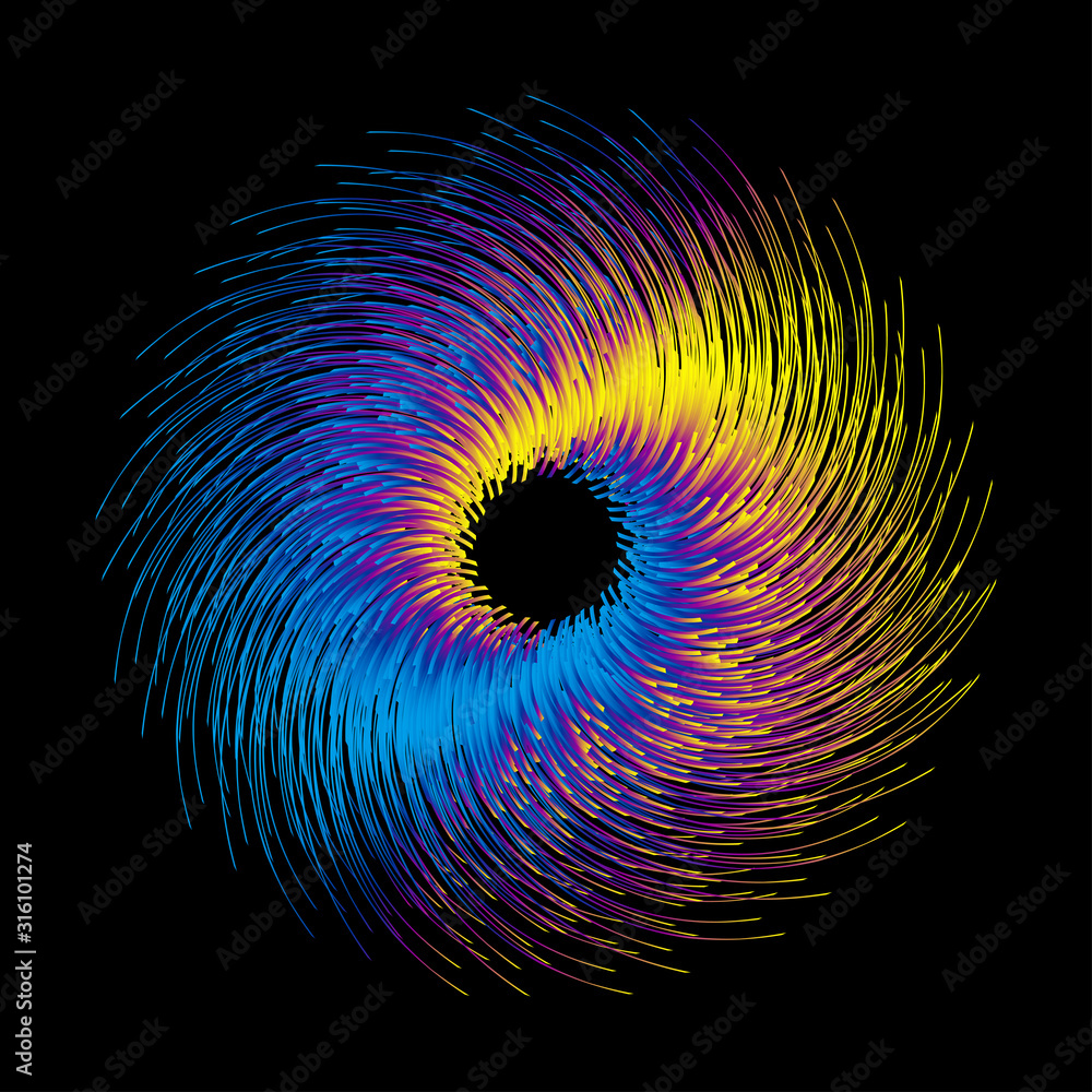 Poster colorful lines composed of spiral abstract pattern background.