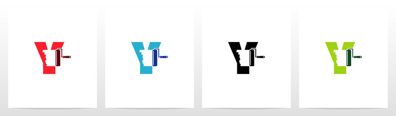 Paint Roller On Letter Logo Design Y