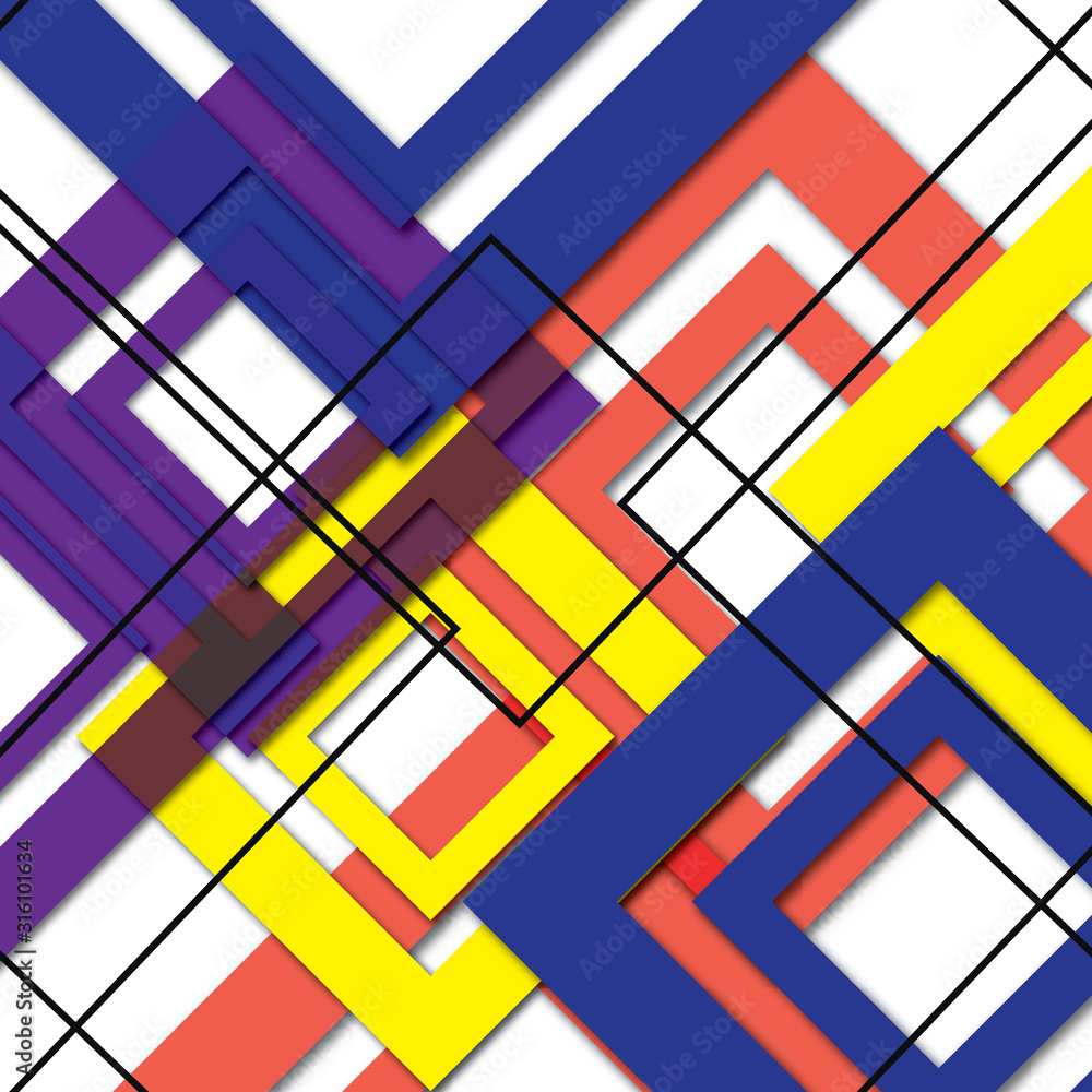 Poster abstract background with simple square or rectangle geometrical shapes