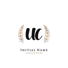 UC Initial handwriting logo vector	