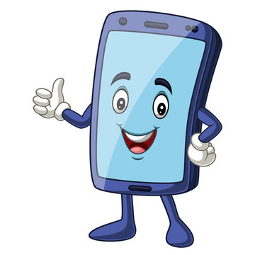 Mobile Phone Mascot Giving A Thumbs Up