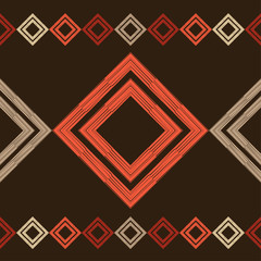 Ethnic boho ornament. Seamless pattern. Tribal motif. Vector illustration for web design or print.